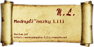 Mednyánszky Lili névjegykártya