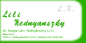 lili mednyanszky business card