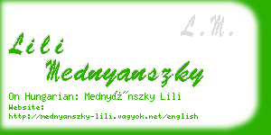 lili mednyanszky business card